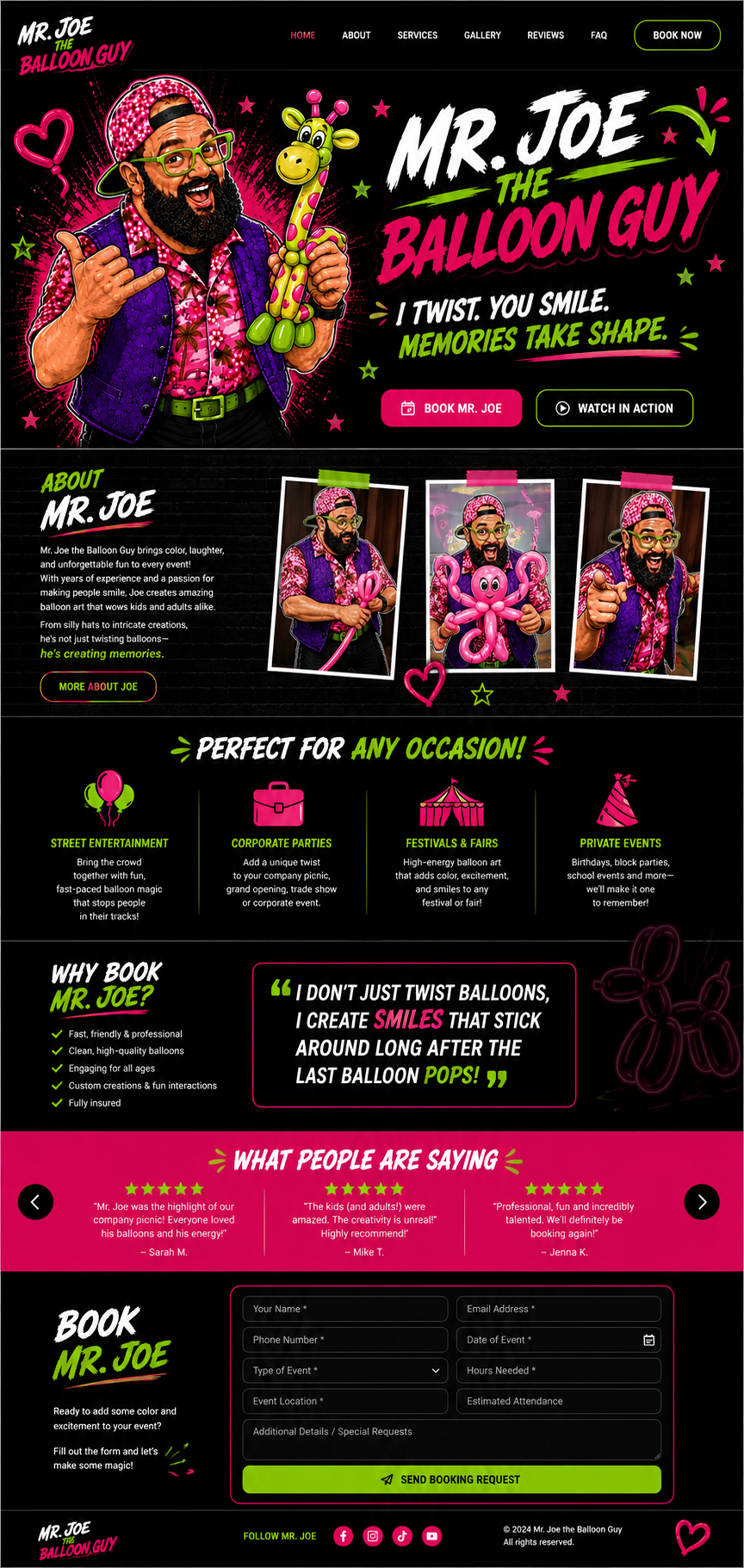 Mr. Joe balloon entertainment